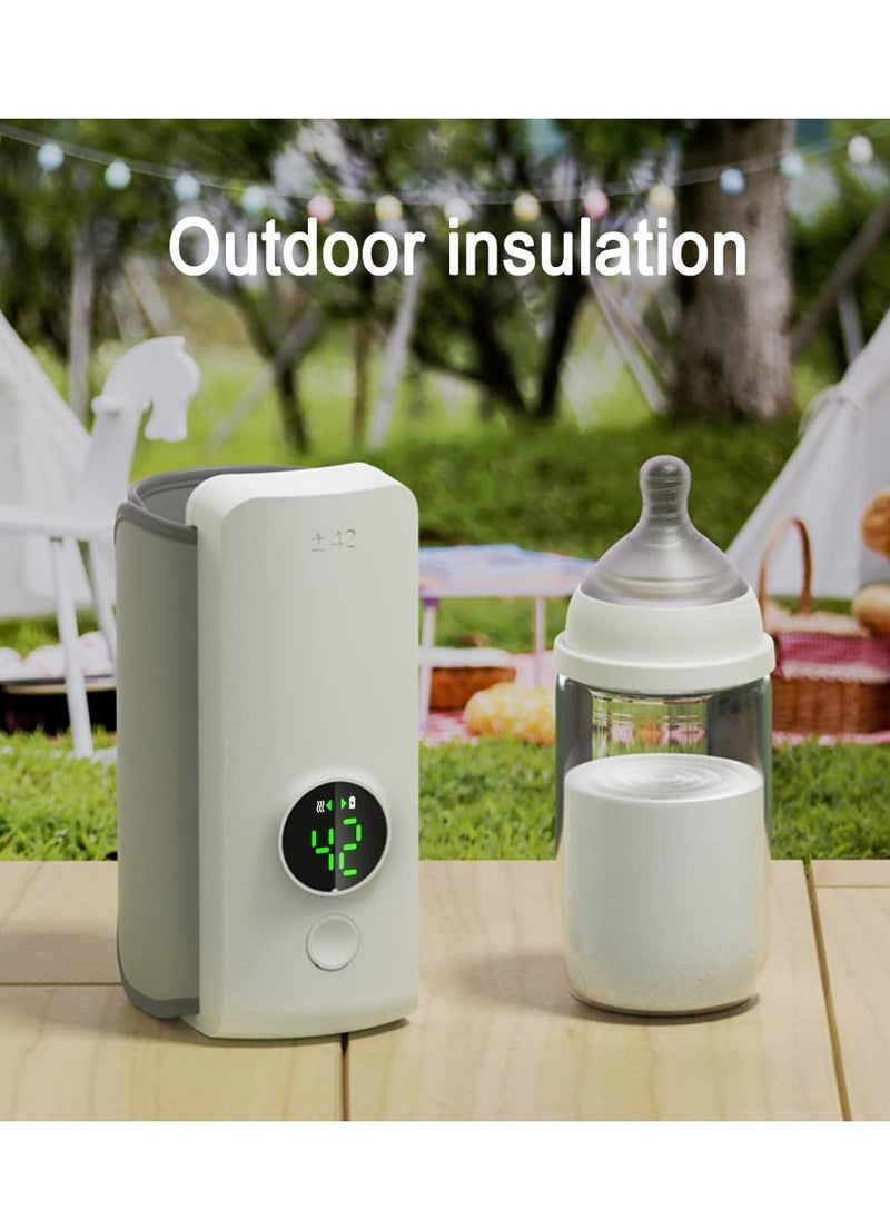 Portable Baby Bottle Warmer with LCD Screen, Rechargeable and Wireless Design for On,the,Go Use