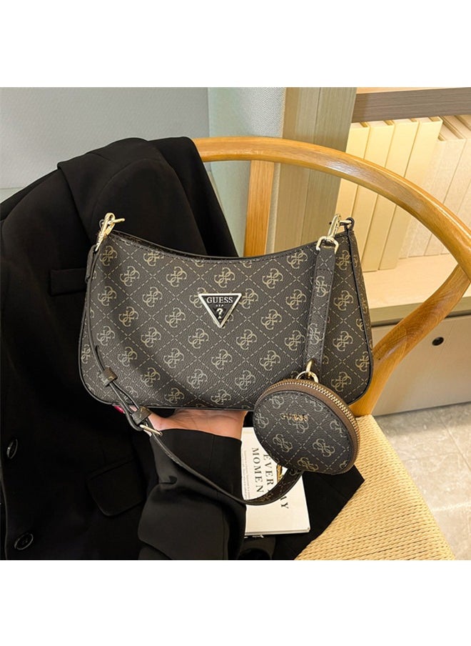 Guess fashion printed triangle logo women's zipper shoulder bag handbag 28cm*16cm*5cm