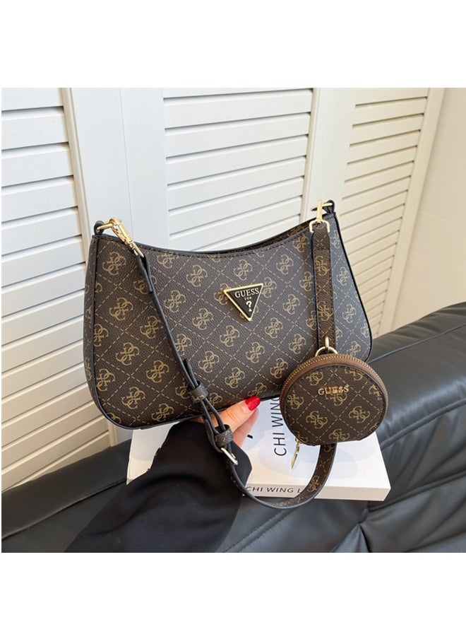 Guess fashion printed triangle logo women's zipper shoulder bag handbag 28cm*16cm*5cm