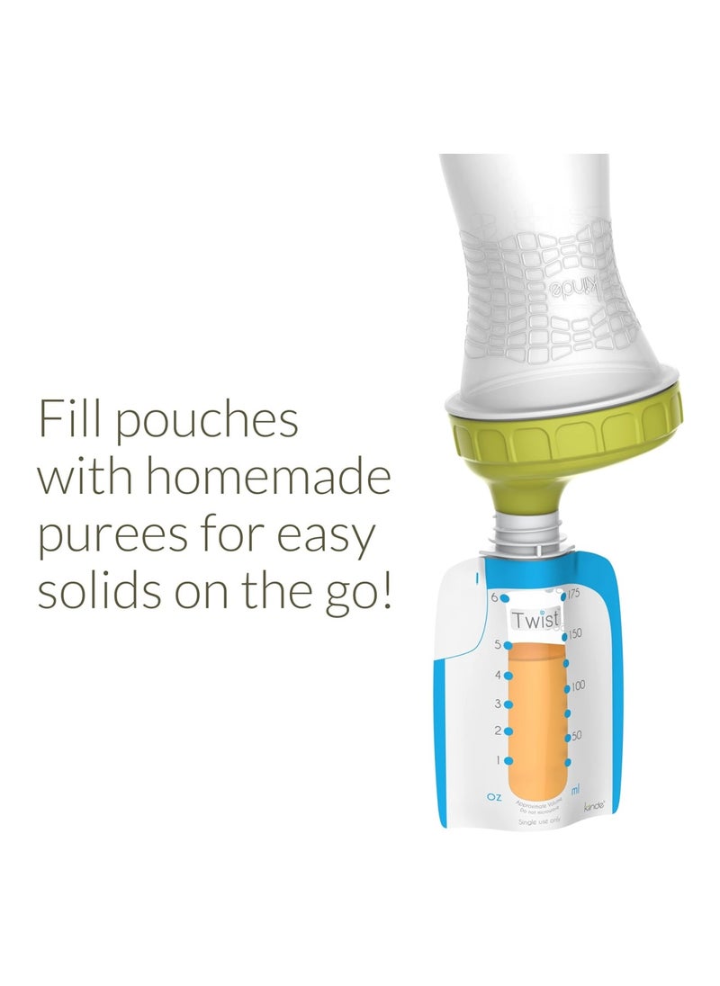 Foodii Baby Food Maker System For Homemade Squeeze Pouches With Reusable Spouts, Spoons, Food Storage Pouch Starter Kit For Babies And Toddlers