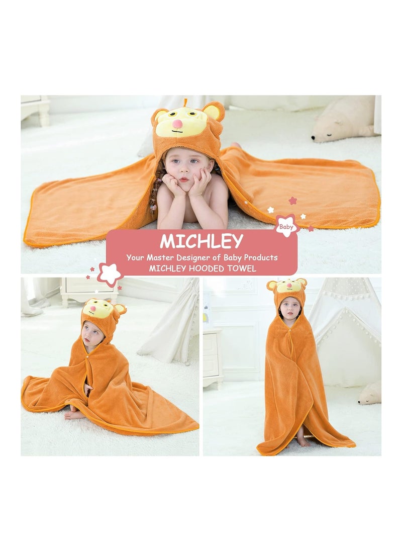 Unisex Hooded Baby Towel Soft Absorbent Washcloths Cartoon Beach Swimming Bathrobe