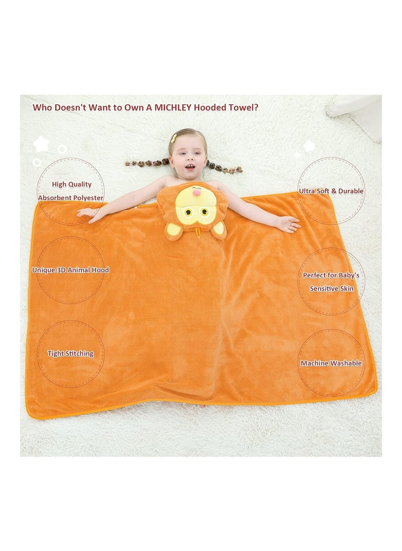 Unisex Hooded Baby Towel Soft Absorbent Washcloths Cartoon Beach Swimming Bathrobe