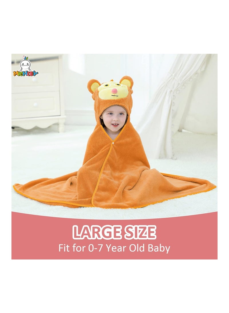 Unisex Hooded Baby Towel Soft Absorbent Washcloths Cartoon Beach Swimming Bathrobe
