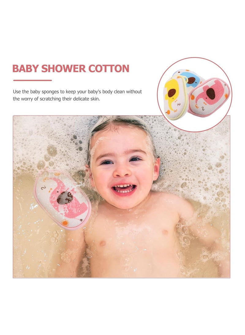 3Pcs Absorbent Exfoliating Shower Sponge Cotton Body Scrubber Towel