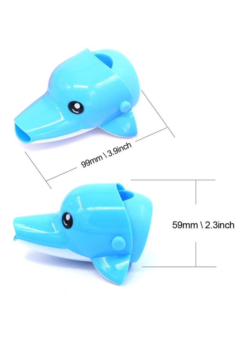 Cartoon Faucet Extender Sink Handle Extender Set Of 3, Yellow Duck, Pink Elephant, Blue Dolphin