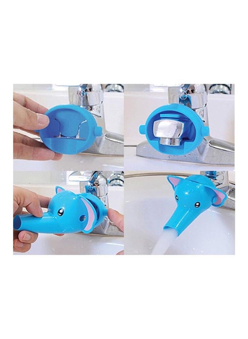 Cartoon Faucet Extender Sink Handle Extender Set Of 3, Yellow Duck, Pink Elephant, Blue Dolphin