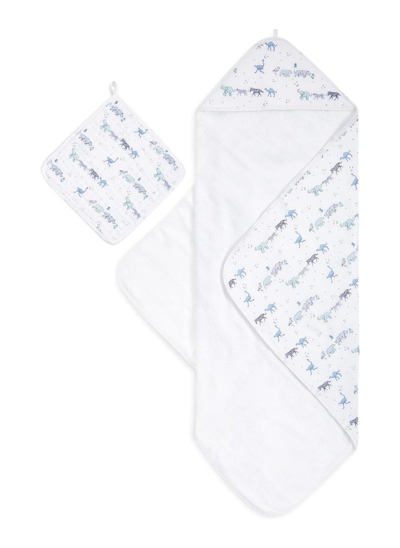 Muslin Backed Hooded Towel Set, Rising Star