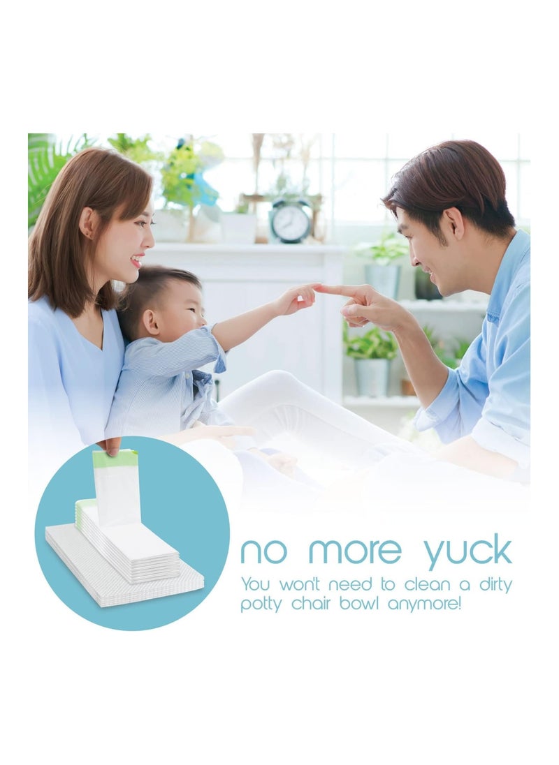 Disposable Potty Chair Liners, 16 Liners And 16 Super-absorbent Pads