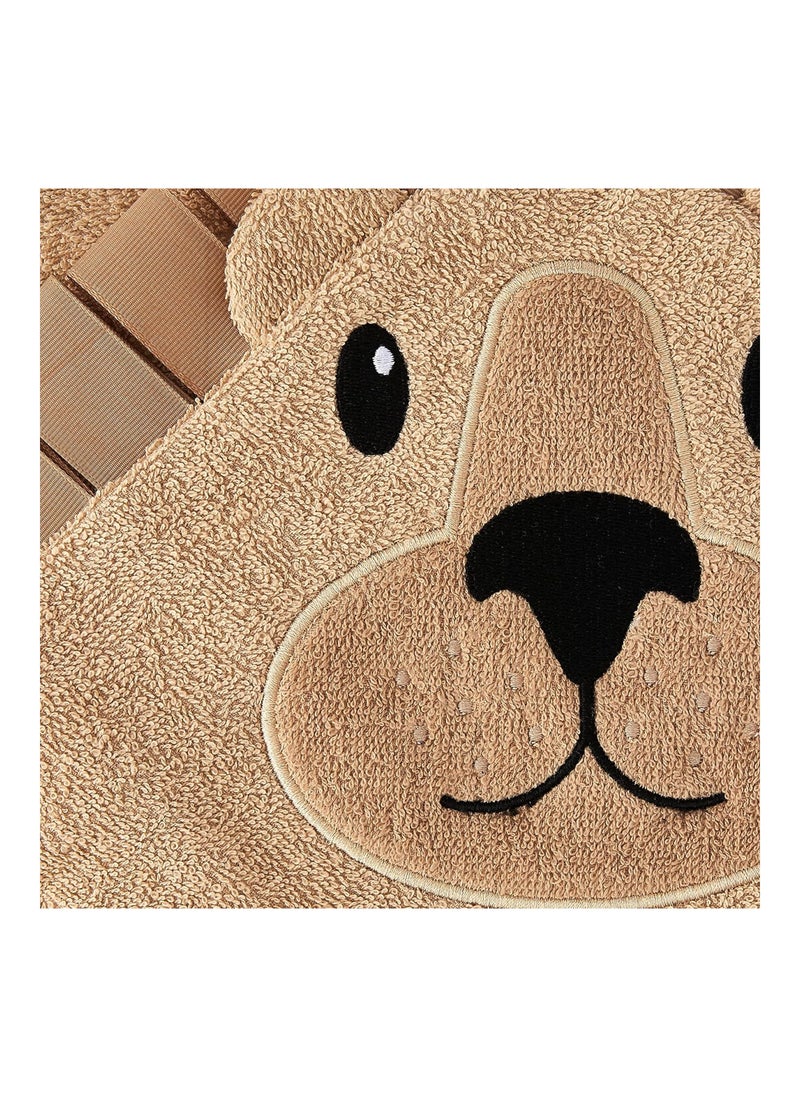 Unisex Baby Cotton Animal Face Hooded Towel Lion One Size