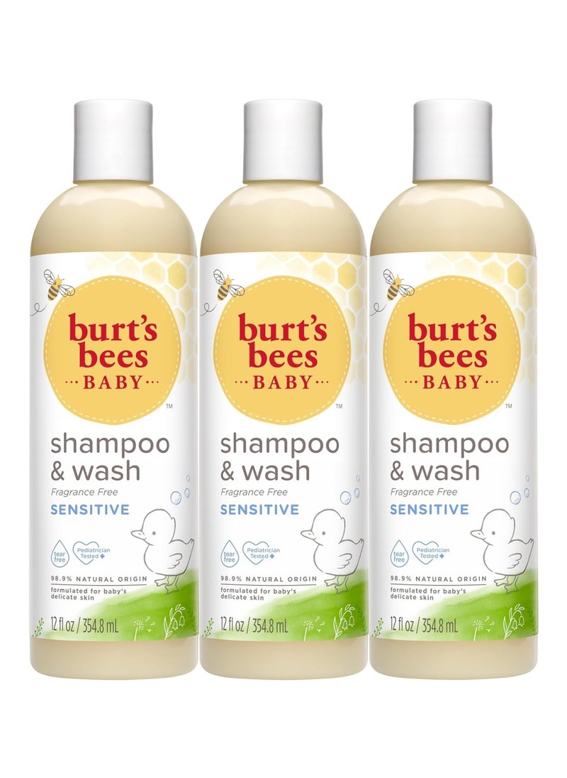 Pack Of 3 Baby Shampoo And Wash, 12Oz