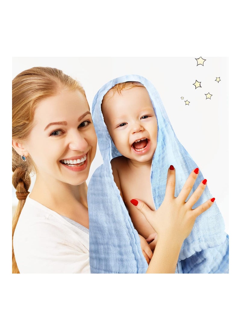6 Pack Baby Muslin Bath Towels Cotton Soft Infant Towels Large Swaddle Receiving Blankets 6 Layers 43.3 X 43.3 Inch For Newborn Toddlers Boys Girls