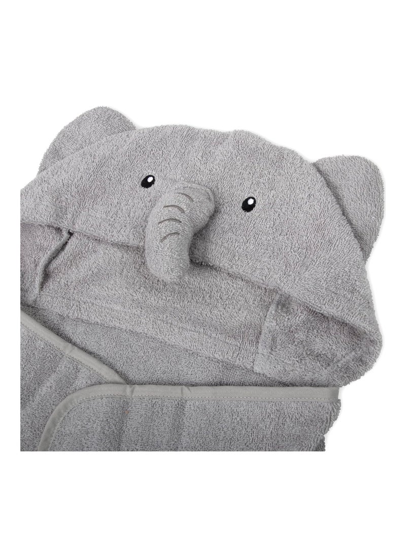Baby Animal Hooded Towel And Washcloth Set 0-9 Months Cute Elephant Cub