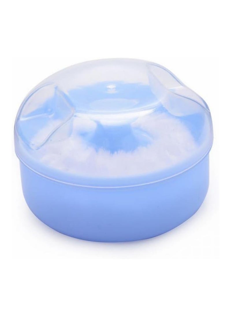 Baby Body Powder Puff Sponge Container Case, Blue