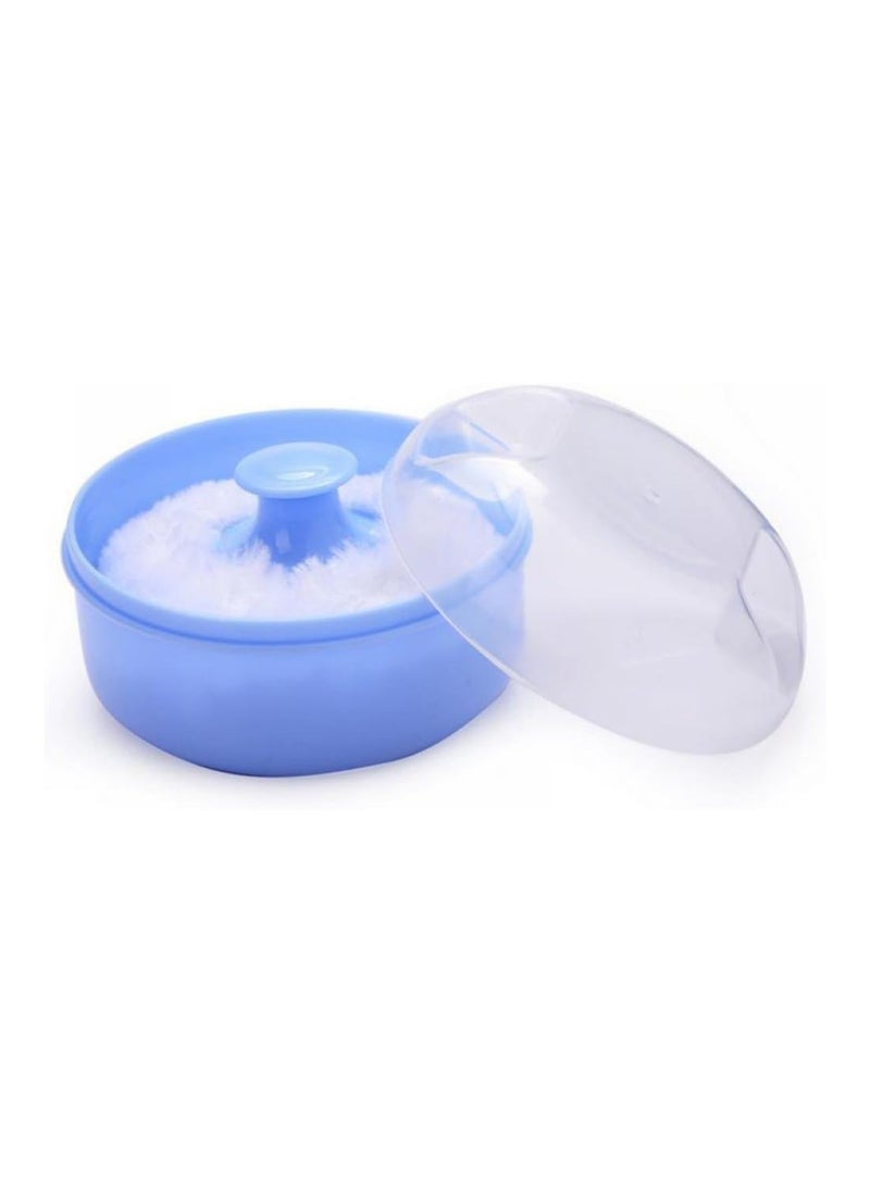 Baby Body Powder Puff Sponge Container Case, Blue