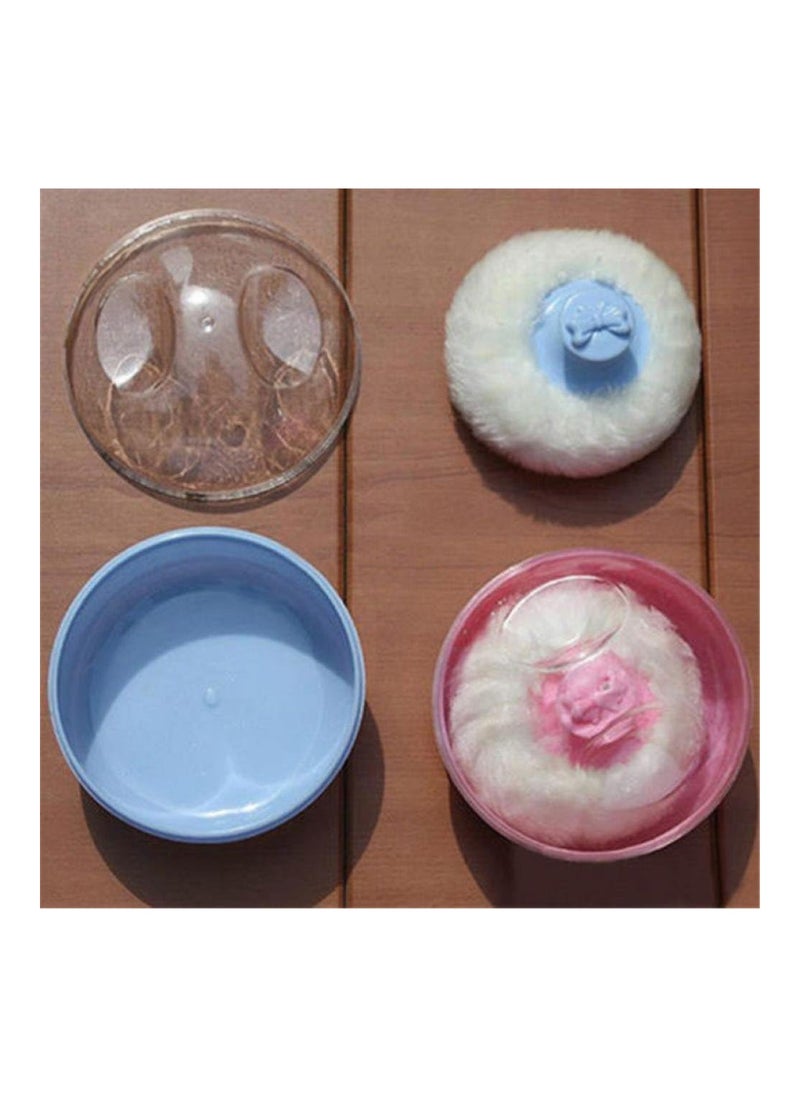 Baby Body Powder Puff Sponge Container Case, Blue