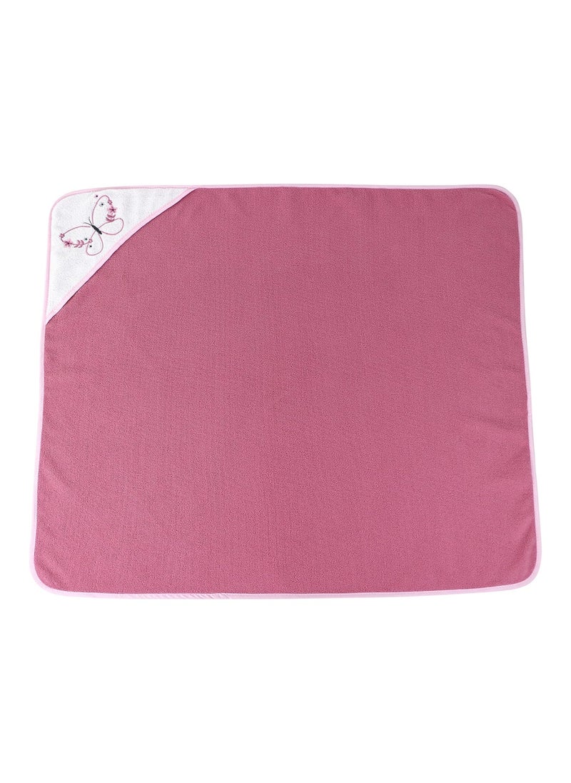 Buttons & Stitches Baby Girl 3 Pack Rolled/Carded Hooded Towels In Butterfly Polka Print