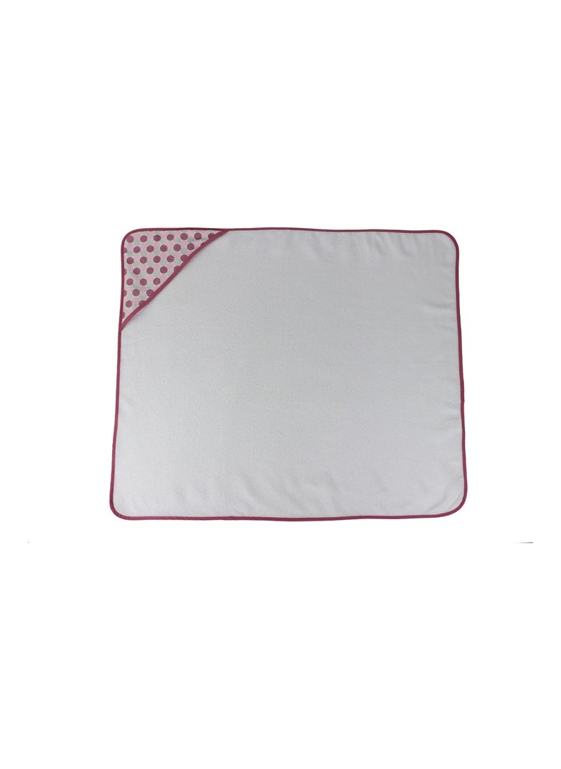 Buttons & Stitches Baby Girl 3 Pack Rolled/Carded Hooded Towels In Butterfly Polka Print