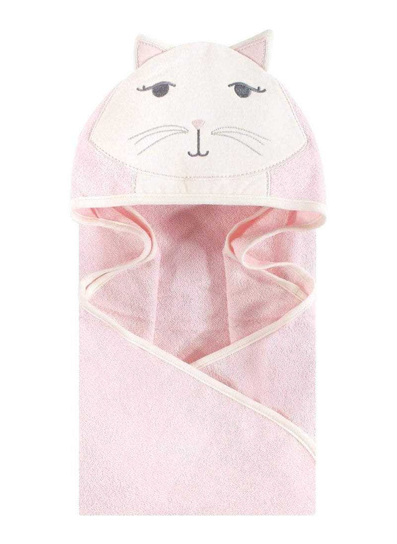 Unisex Baby Cotton Animal Face Hooded Towel Kitty One Size