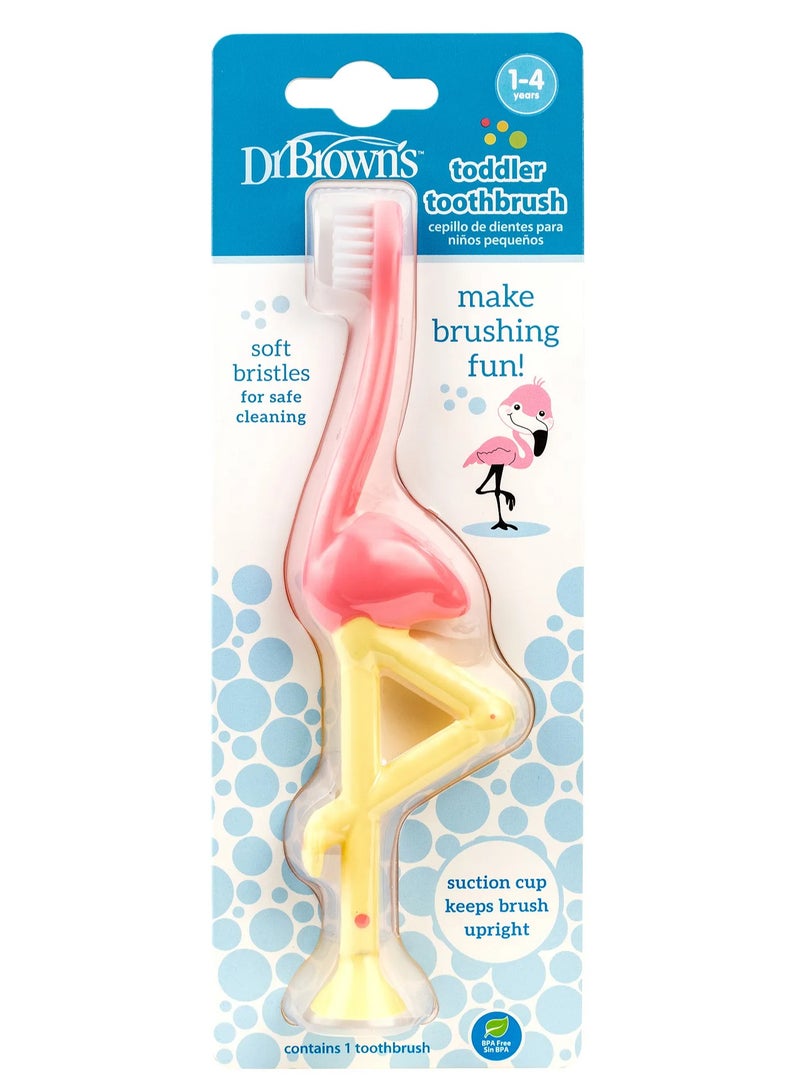 Flamingo Toddler Toothbrush For Ages 12M-4Y