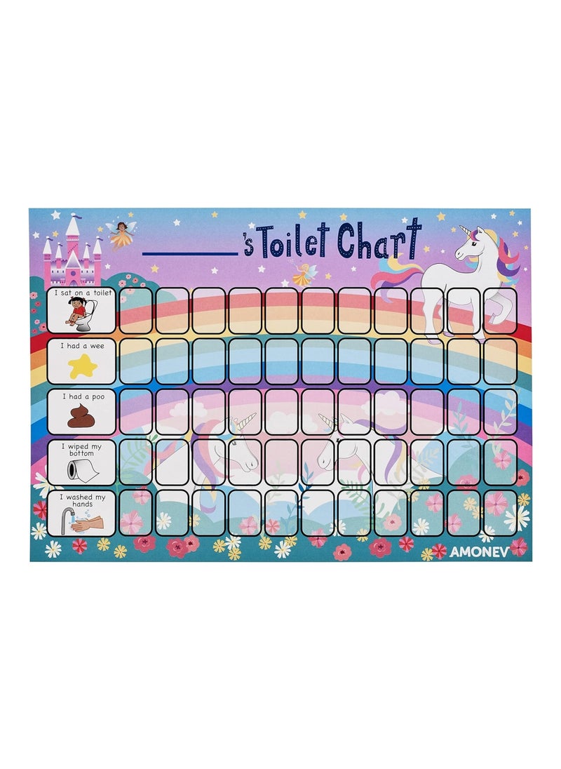 Unicorn Toilet Training Reward Chart And Potty Training Reward Chart For Boys And Girls Toddlers Twin Pack With 225 Star Stickers Included