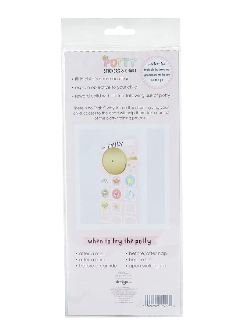 Btdk-24937 Super Princess Stickers And Hanging Door Knob Reward Chart Potty Training Tool For Girls, 3.5