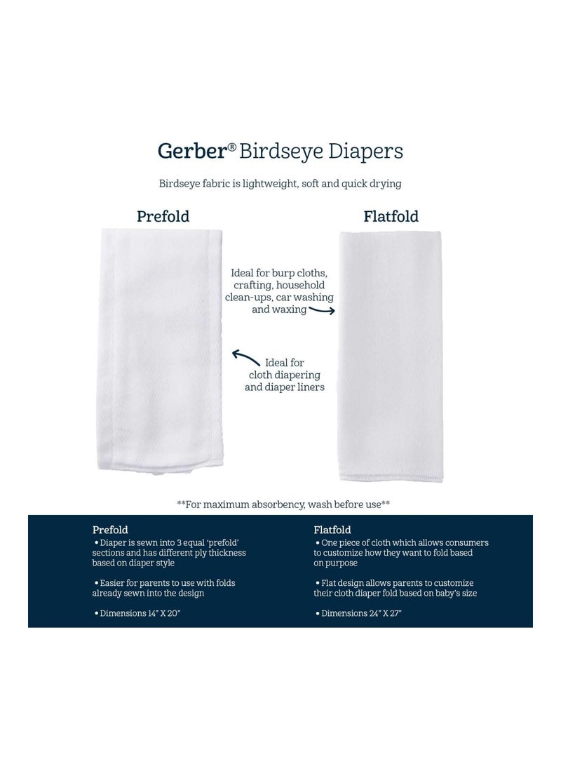 Pack Of 10 Flatfold Birdseye Diaper