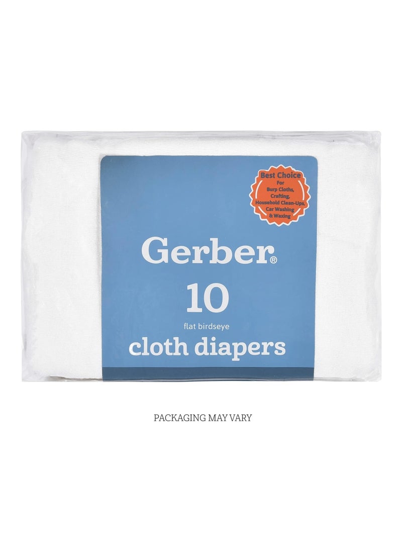 Pack Of 10 Flatfold Birdseye Diaper