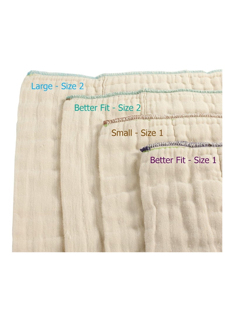 Organic Cotton Prefold Cloth Diapers, Small, 4 X 8 X 4 Inch, 7-15 lbs