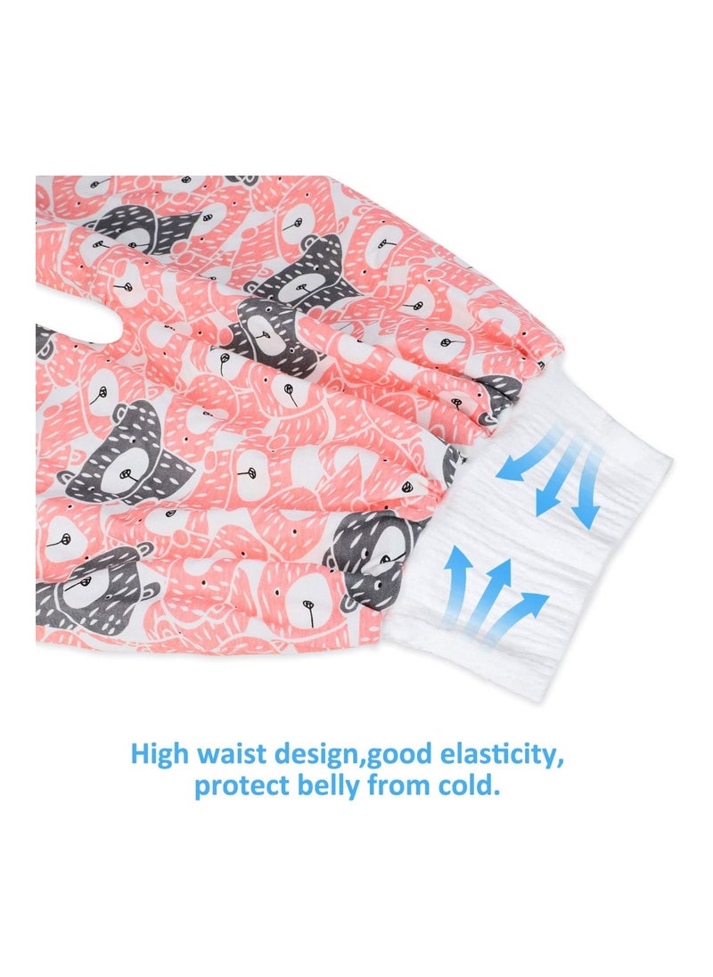 2 Packs Waterproof Diaper Pants Potty Training Cloth Diaper Pants for Baby Boy and Girl Night Time Pink