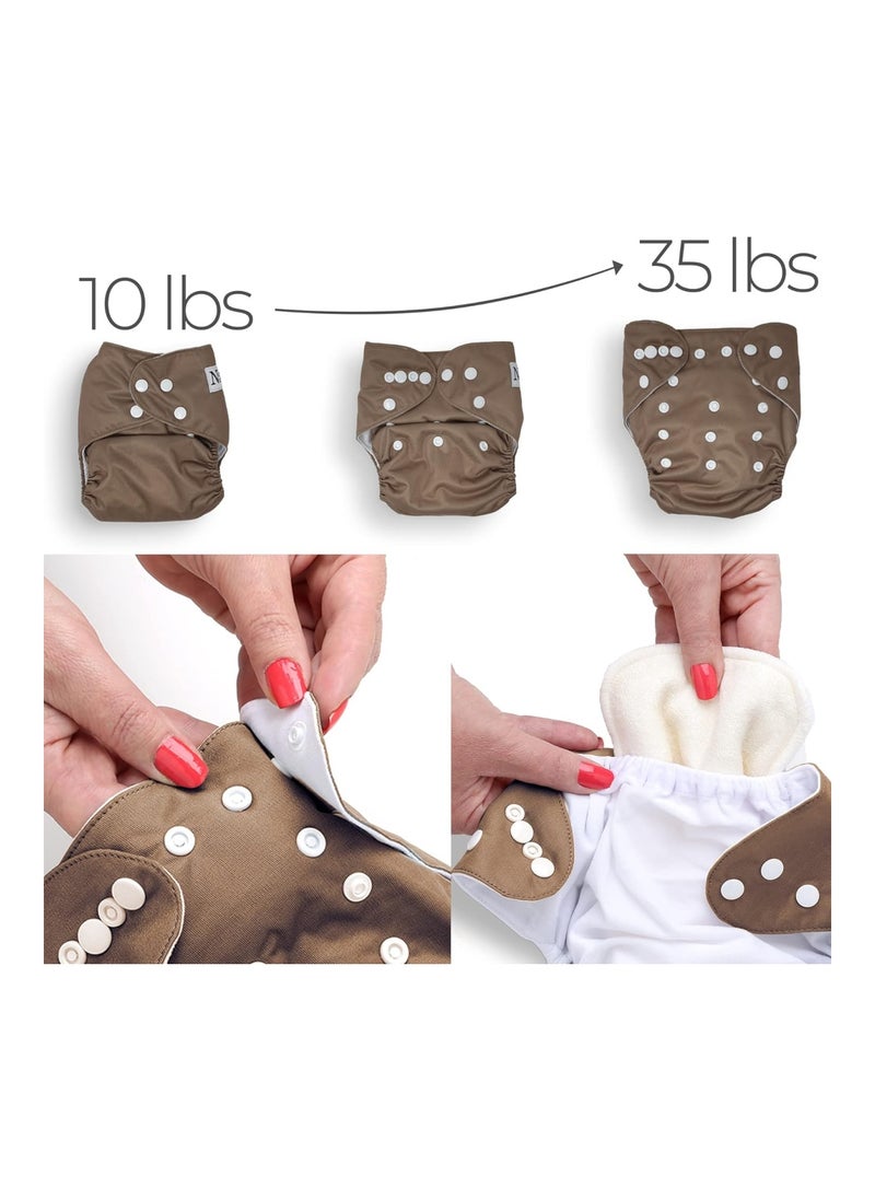Pack Of 4 Pocket Diapers With 4 Bamboo Inserts