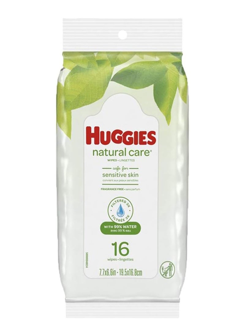 Natural Care Fragrance Free Baby Wipes 16 Count 6 Pack