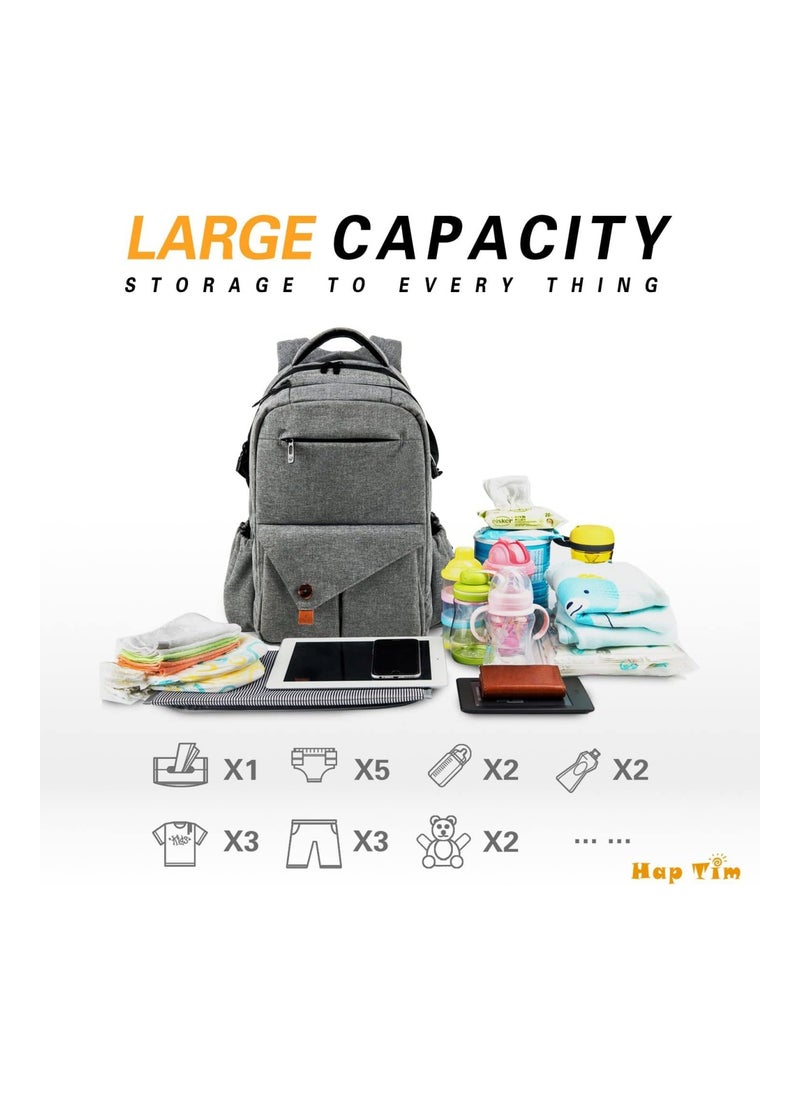 Multi Function Large Baby Diaper Bag W Stroller Straps Insulated Pockets Changing Pad Stylish And Durable With Anti Water Material