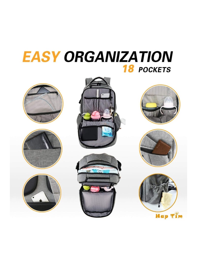 Multi Function Large Baby Diaper Bag W Stroller Straps Insulated Pockets Changing Pad Stylish And Durable With Anti Water Material