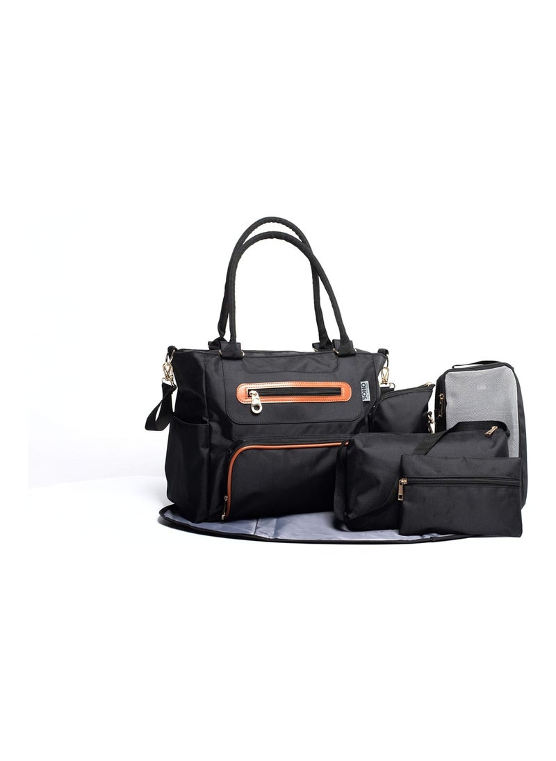 Grand Central Station Diaper Bag 7Pc Black
