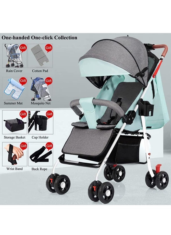 Light Weight Fold Strollers, Safety Comfortable Strollers with Extra Storage and Sunshade Canopy Stroller, Pram Push Chair Suitable for Newborn Babies Travel Strollers (6-36 Months)