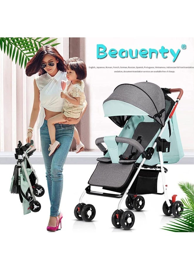 Light Weight Fold Strollers, Safety Comfortable Strollers with Extra Storage and Sunshade Canopy Stroller, Pram Push Chair Suitable for Newborn Babies Travel Strollers (6-36 Months)