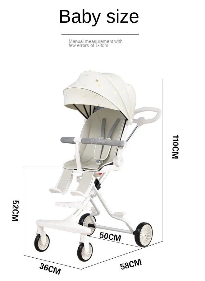 Baby walking artifact Handcart can sit or lie down. Children's baby walking artifact portable foldable two-way baby stroller