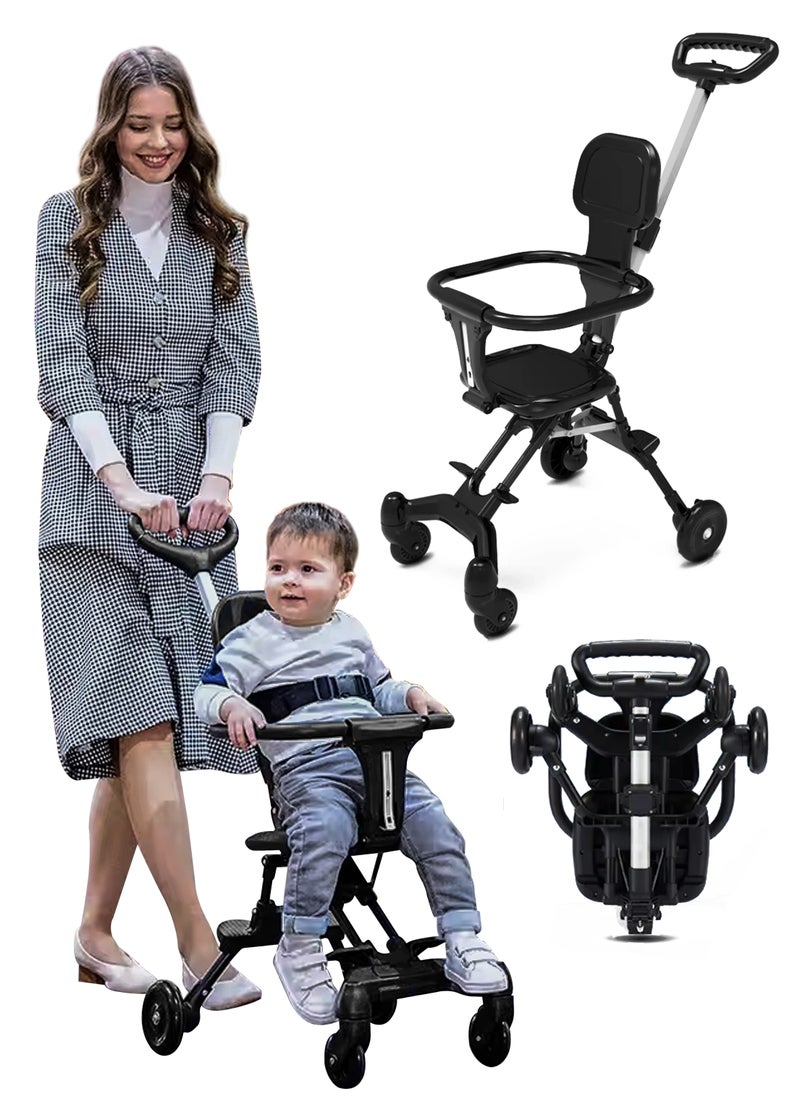 Lightweight Baby Stroller for Airport Travel Adjustable Handles Compact One Hand Foldable Pocket Stroller Cart Design Overhead Airplane Bins and Car Trunk Storage Reversible Backrest Perfect for Walking and Shopping for Toddlers