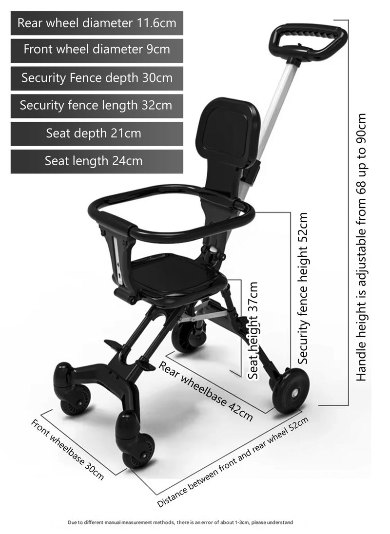 Lightweight Baby Stroller for Airport Travel Adjustable Handles Compact One Hand Foldable Pocket Stroller Cart Design Overhead Airplane Bins and Car Trunk Storage Reversible Backrest Perfect for Walking and Shopping for Toddlers