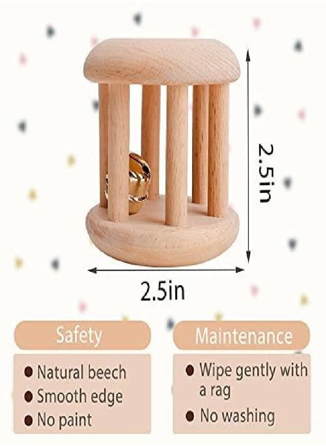 Promise Babe Infant Gym Organic Wooden Rattle Wooden Bells Rattles Nursing Shower Gifts Waldorf Toys