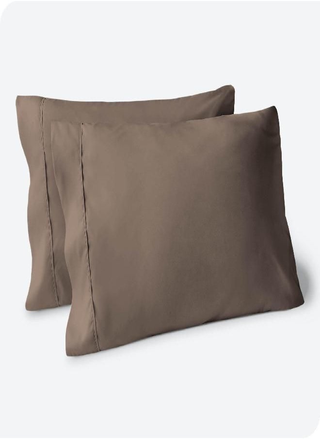 Bare Home Microfiber Pillow Cases - Standard/Queen Size Set of 2 - Cooling Pillowcases - Double Brushed - Taupe Pillowcases 2 Pack - Easy Care (Standard Pillowcase Set of 2, Taupe)