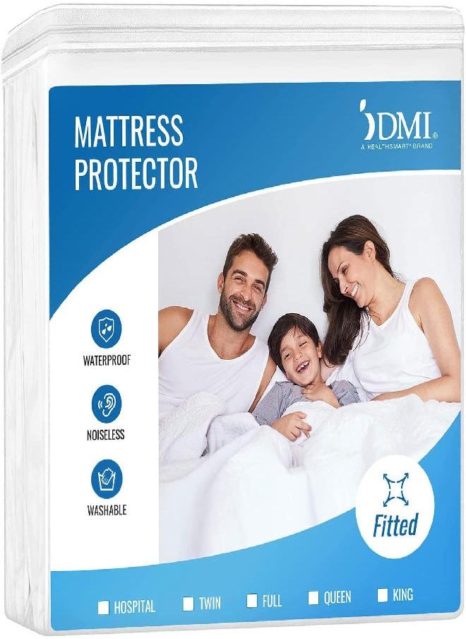 DMI Waterproof Mattress Protector, Mattress Pad, Waterproof Mattress Cover, Bed Pad and Bed Cover, Contoured Fitted Sheet, Queen (Pack of 24) White