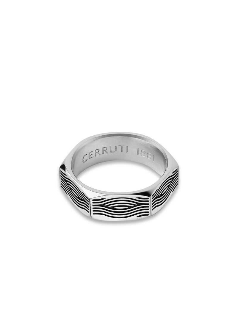 Cerruti 1881 Comb Silver Finger Ring For Men 62