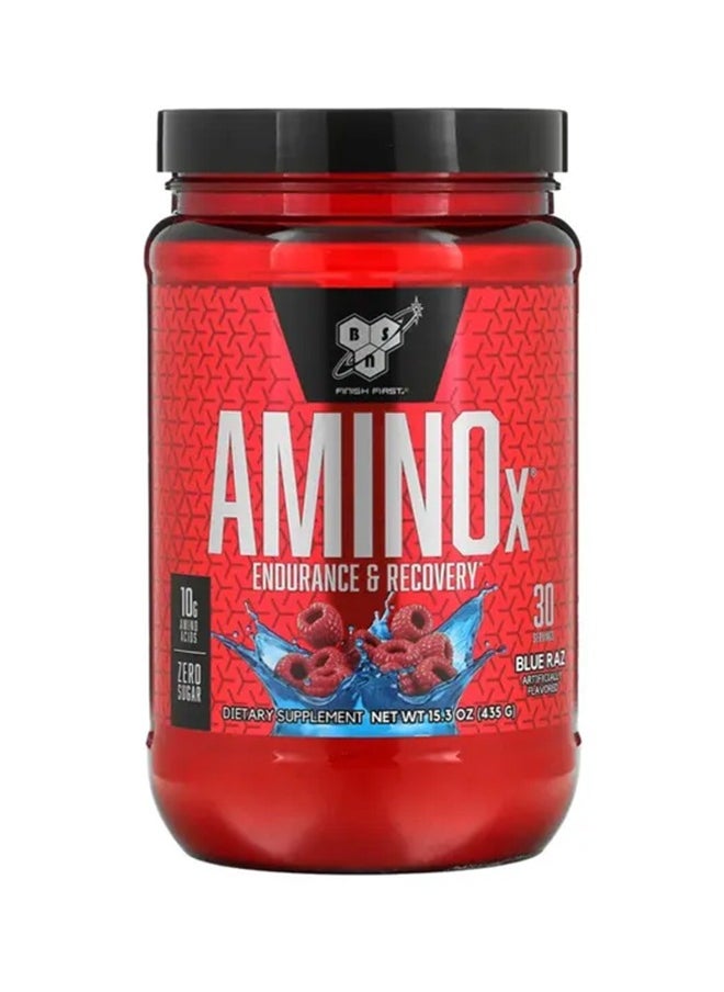 BSN AMINOx® Amino Energy Powder for Endurance And Recovery, Effervesent Instantized Amino Acids, Dietary Supplement - Blue Raz, 435 Grams, 30 Servings