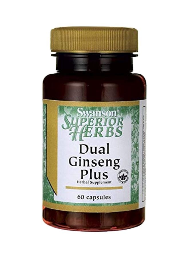 Dual Ginseng Plus Herbal Supplement - 60 Capsules