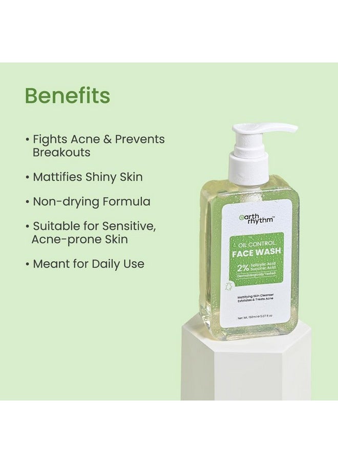 2% Salicylic Acid Face Wash For Oily And Acne Prone Skin, Anti Acne Face Cleanser | Men & Women - 150Ml