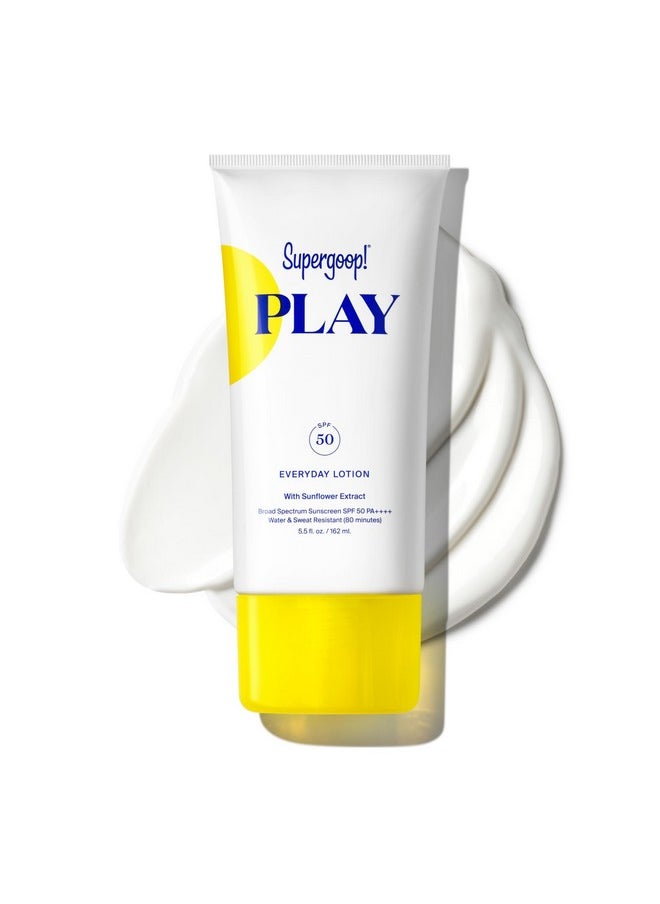 Play Everyday Lotion Spf 50 - Broad Spectrum Body & Face Sunscreen For Sensitive Skin - Great For Active Days - Fast Absorbing, Water & Sweat Resistant - 5.5 Fl Oz