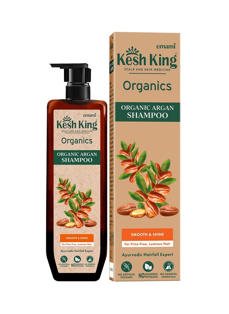 Kesh King Organics Argan Shampoo for shiny smooth and frizz free hair, paraben & sulphate free ayurvedic formula, 300ml