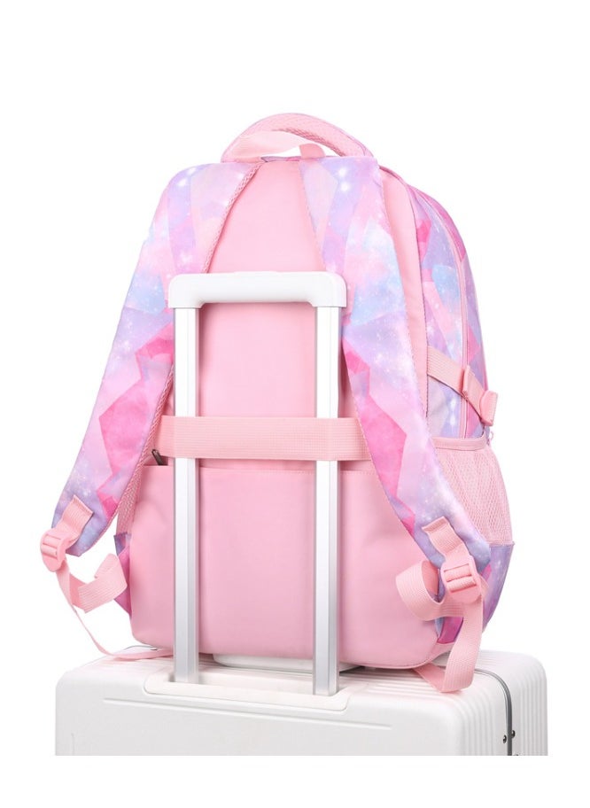 Kids Rolling Backpacks Trolley Backpack Fashion Printed School Bags with 6 Wheels Waterproof Large Capacity Kids' Luggage Bag for Girls Schoolbag