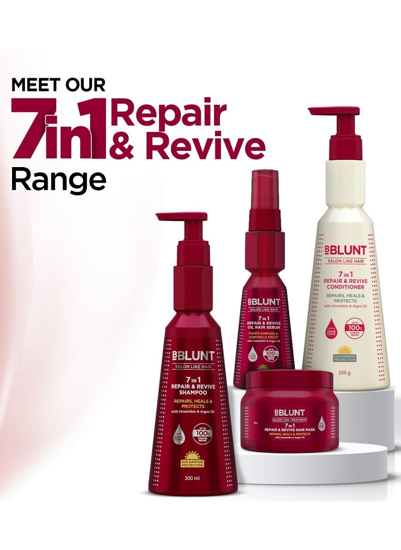 7 in 1 Repair & Revive Oil Hair Serum for Upto 100% Damage Repair - 70ml | Addresses 7 Signs of Hair Damage | Enriched with Ceramides & Argan Oil